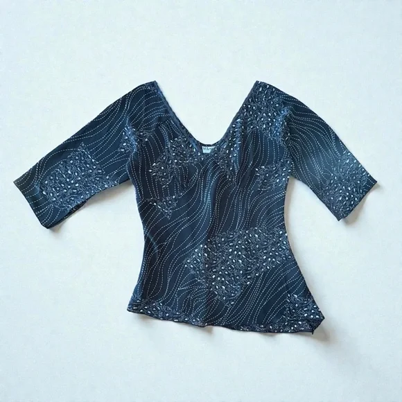 Vintage 2000s Women’s Blouse By Millenium Size Large, Sheer Fairy Whimsigoth - Picture 1 of 16